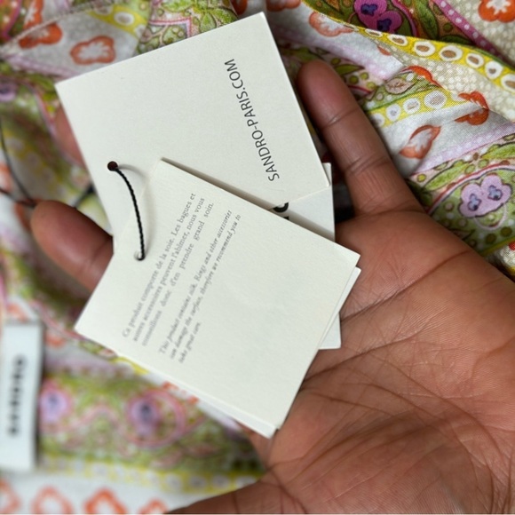 Sandro Striped Kaftan Midi Silk dress Size 36 US size 4 - Picture 12 of 17